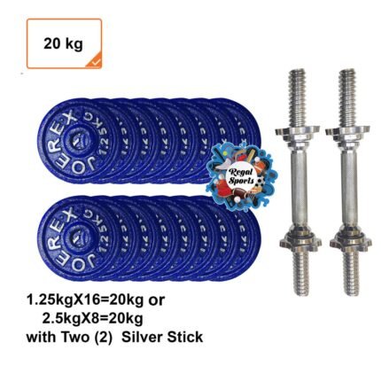 Dumbbell Combo 1 - Blue Plates With Two Silver Stick (20 kg)
